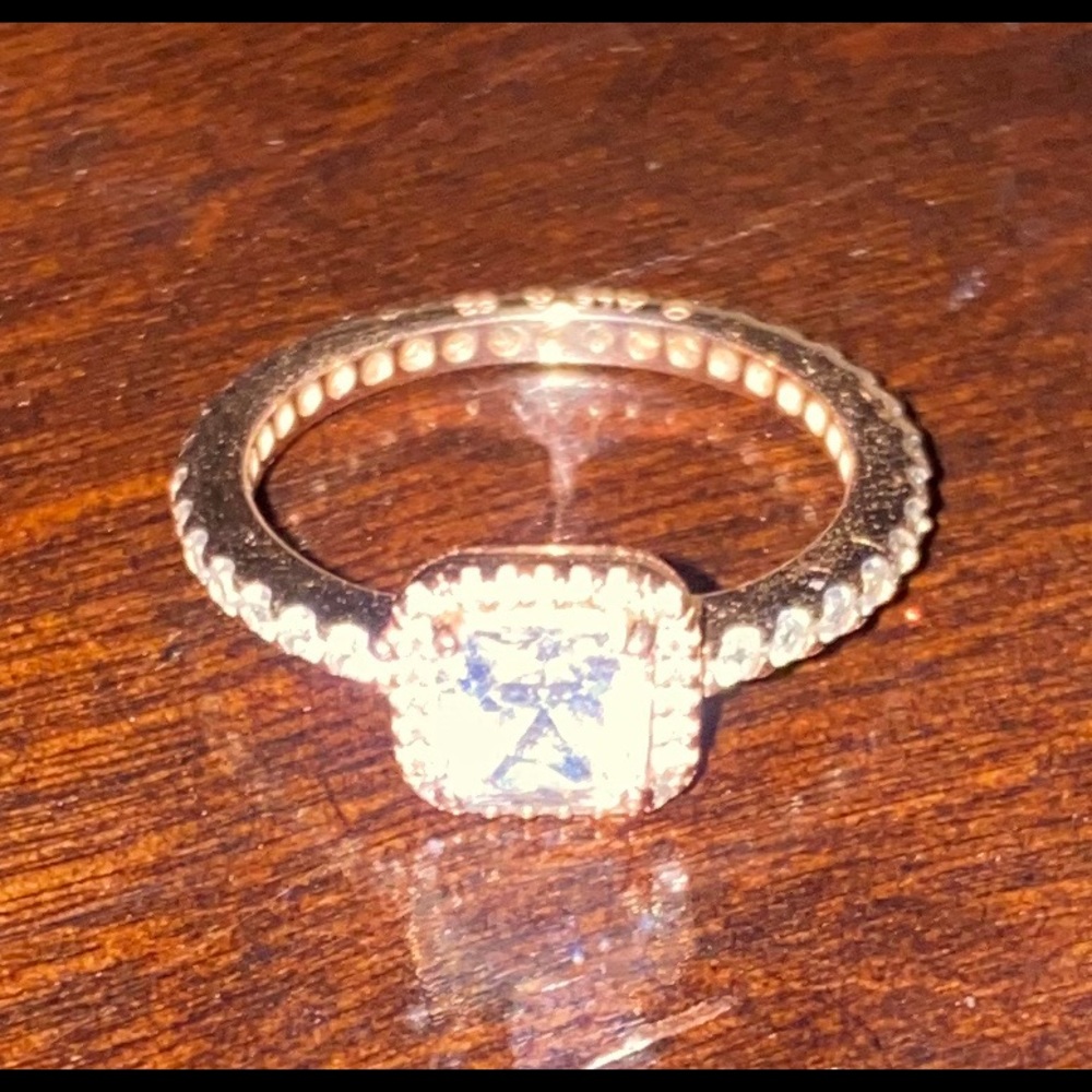 Pandora Square Sparkle Halo ring